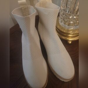 CUSHIONAIRE Women's stretch knit wedge boots +Memory Foam 8 1/2